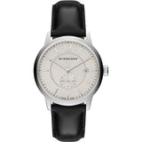 Shop Burberry The Classic Horseferry Beige Dial Black Leather Strap Watch for Men - BU10000 in USA
