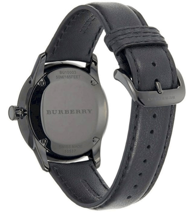 Shop Burberry The Classic Black Dial Black Leather Strap Watch for Men - BU10003 in USA