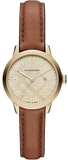 Burberry The Classic Champagne Gold Dial Brown Leather Strap Watch for Women - BU10101