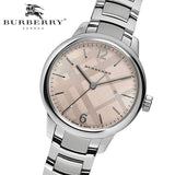 Shop Burberry The Classic Pink Dial Silver Steel Strap Watch for Women - BU10111 in USA