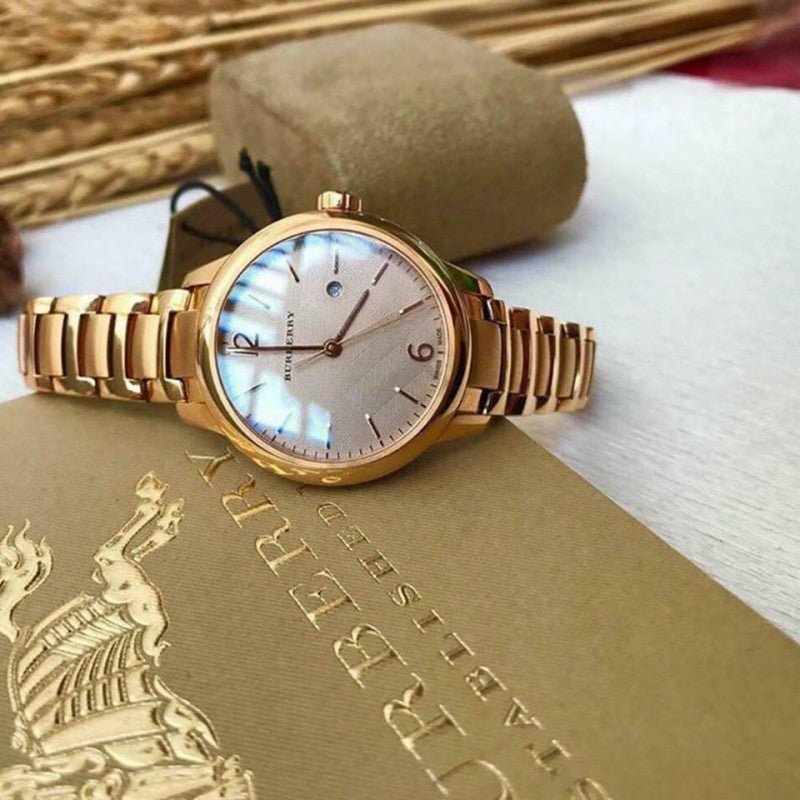 Burberry The Classic Rose Gold Dial Rose Gold Steel Strap Watch for Women - BU10116 Buy Now By Burberry