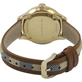 Shop Burberry The Classic Gold Dial Brown Leather Strap Watch for Women - BU10114 in USA