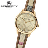 Shop Burberry The Classic Gold Dial Brown Leather Strap Watch for Women - BU10114 in USA