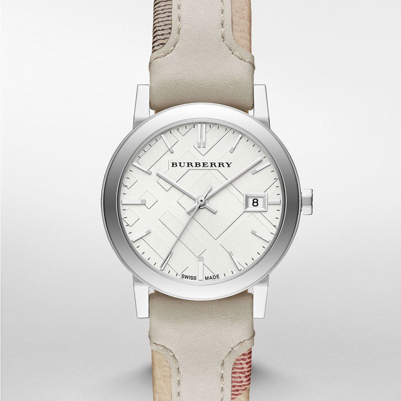Burberry The City White Dial Beige Leather Strap Watch for Women - BU9132 Buy Now By Burberry