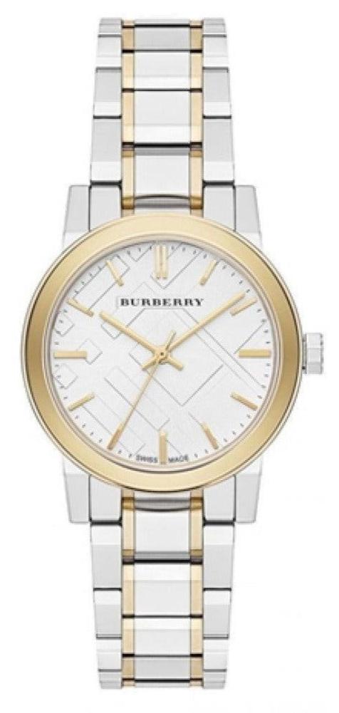 Shop Burberry The City Silver Dial Two Tone Steel Strap Watch for Women - BU9217 in USA