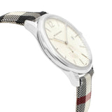 Shop Burberry The Classic Horseferry Silver Dial Black Leather Strap Watch for Men - BU10002 in USA