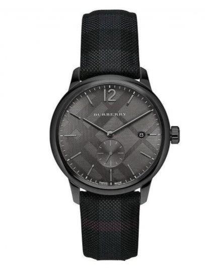 Shop Burberry The Classic Round Horseferry Black Dial Black Leather Strap Watch for Men - BU10010 in USA