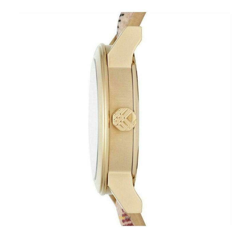 Burberry The City Diamonds Mother of Pearl Dial Brown Leather Strap Watch for Women - BU9226 Buy Now By Burberry