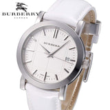 Burberry The City White Dial White Leather Strap Watch for Women - BU9128