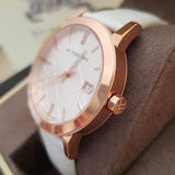 Burberry The City White Dial White Leather Strap Watch for Women - BU9012 Buy Now By Burberry