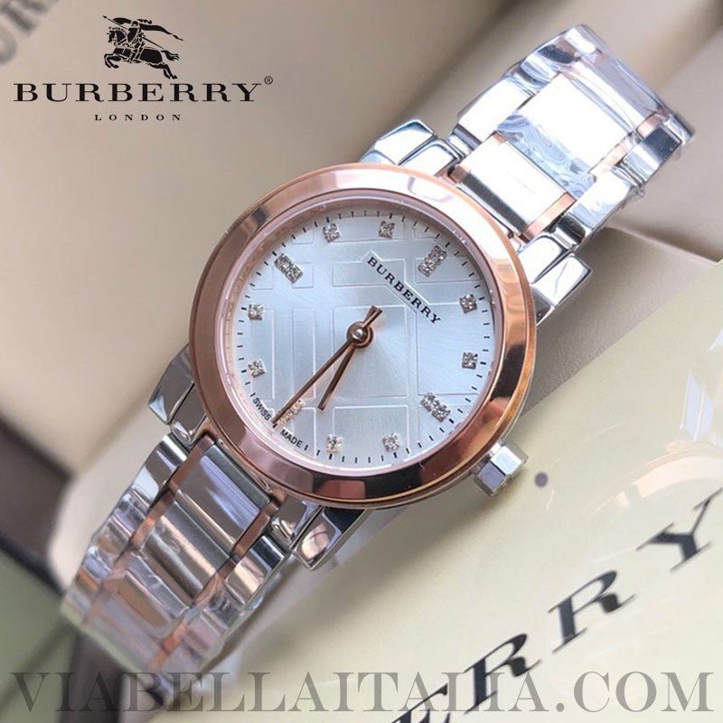Burberry The City Silver Dial Two Tone Steel Strap Watch for Women - BU9214 Buy Now By Burberry