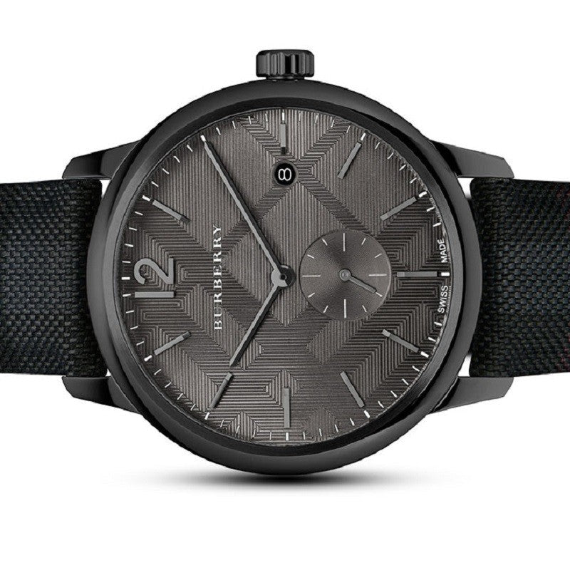 Shop Burberry The Classic Round Horseferry Black Dial Black Leather Strap Watch for Men - BU10010 in USA