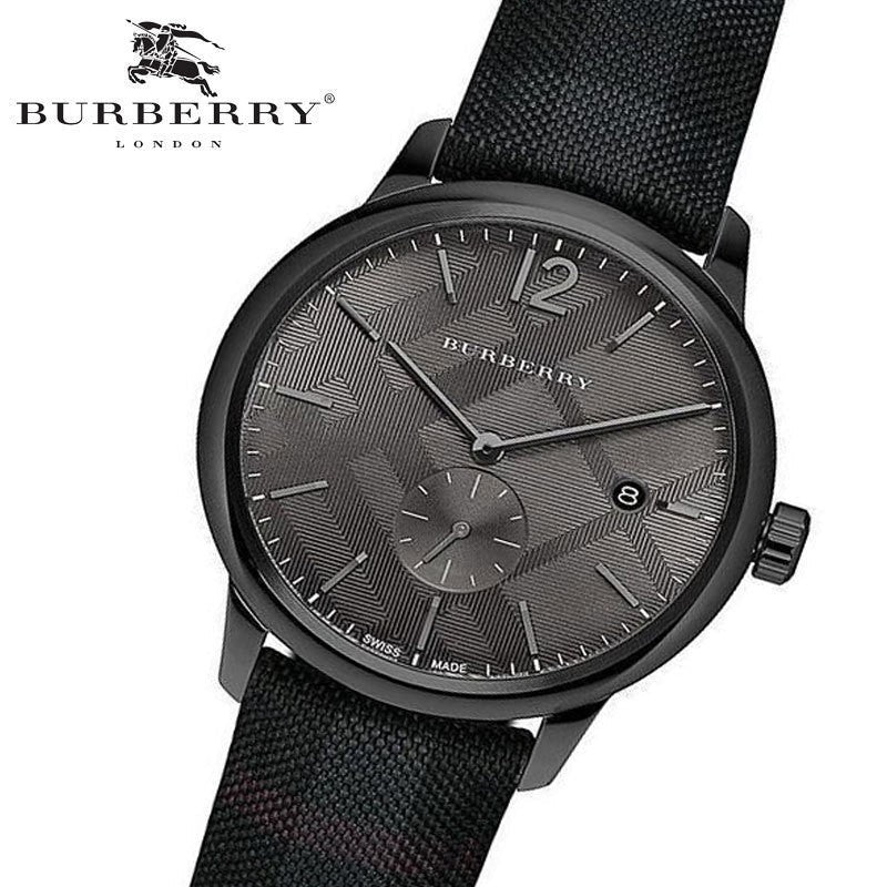 Shop Burberry The Classic Round Horseferry Black Dial Black Leather Strap Watch for Men - BU10010 in USA