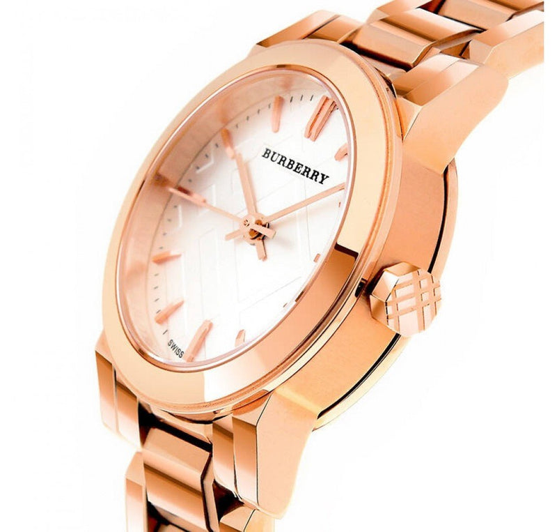 Burberry The City White Dial Rose Gold Steel Strap Watch for Women - BU9204 Buy Now By Burberry