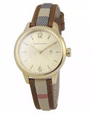 Burberry The Classic Gold Dial Brown Leather Strap Watch for Women - BU10114