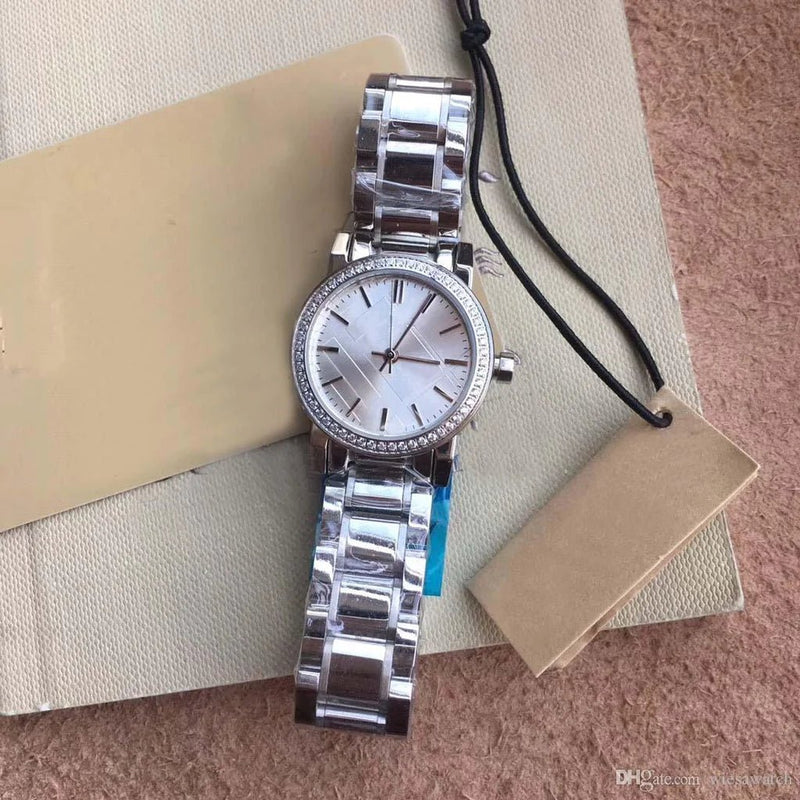 Burberry The City Diamonds Silver Dial Silver Steel Strap Watch for Women - BU9220 Buy Now By Burberry