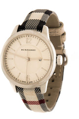 Shop Burberry Classic Champagne Gold Dial Horseferry Leather Strap Watch for Women - BU10104 in USA