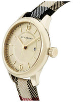 Shop Burberry Classic Champagne Gold Dial Horseferry Leather Strap Watch for Women - BU10104 in USA