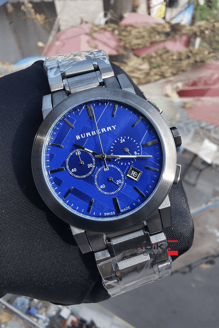 Burberry The City Navy Blue Dial Black Steel Strap Watch for Men - BU9365 Buy Now By Burberry