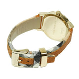 Shop Burberry The Classic Gold Dial Brown Leather Strap Watch for Women - BU10114 in USA