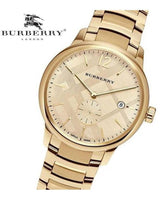 Shop Burberry The Classic Gold Dial Gold Steel Strap Watch for Men - BU10006 in USA
