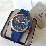 Fossil Bannon Multifunction Blue Dial Blue Silicone Strap Watch for Men - BQ2498 Buy Now By Fossil