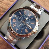 Fossil Grant Chronograph Blue Dial Two Tone Steel Strap Watch for Men - FS5024 Buy Now By Fossil