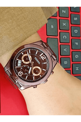 Fossil Perfect Boyfriend Multifunction Maroon Dial Maroon Steel Strap Watch for Women - ES4110 Buy Now By Fossil