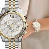 Michael Kors Lexington Silver Dial Two Tone Steel Strap Watch for Men - MK8344 Buy Now By Michael Kors