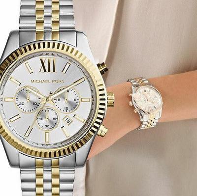 Michael Kors Lexington Silver Dial Two Tone Steel Strap Watch for Men - MK8344 Buy Now By Michael Kors