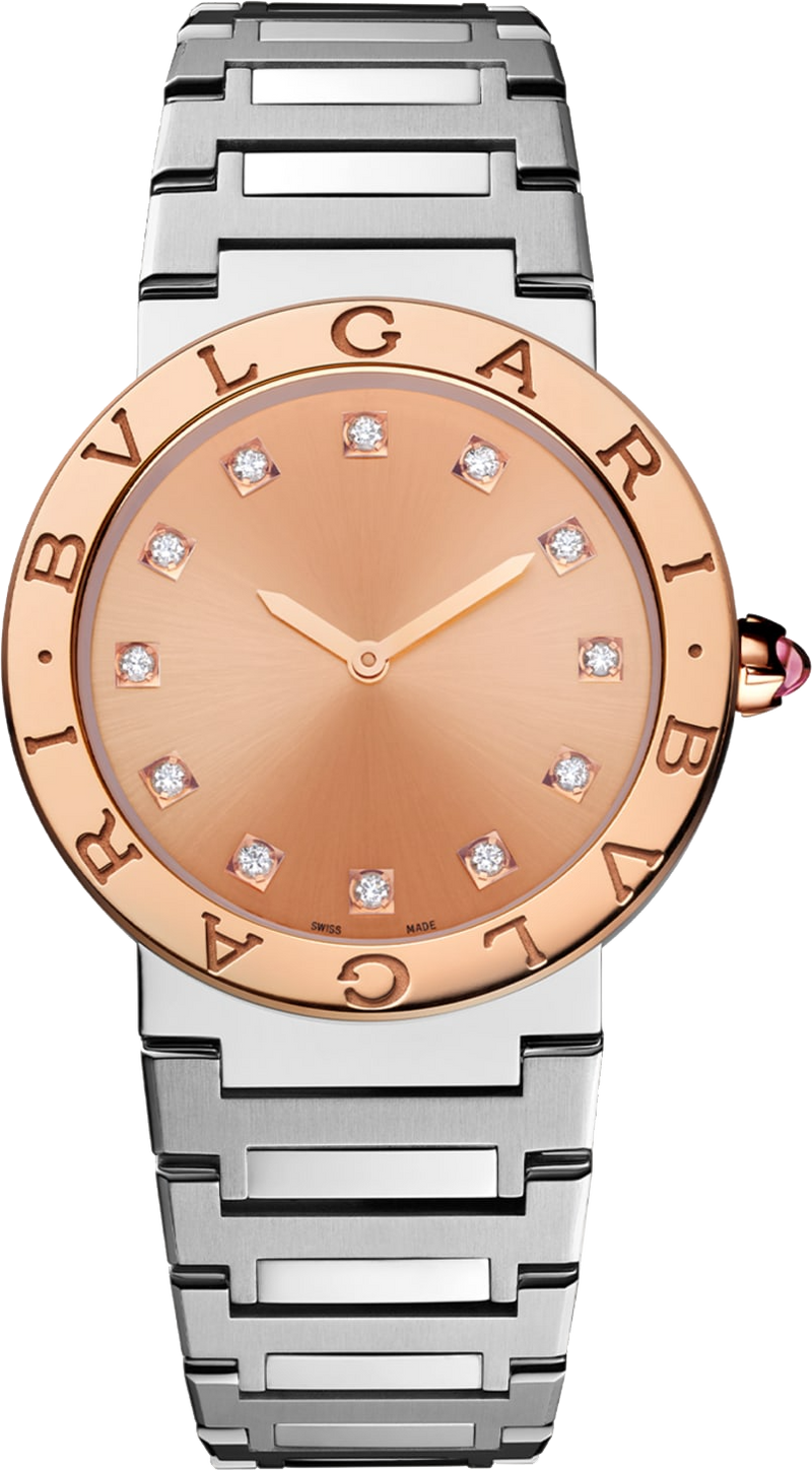 Bvlgari Bvlgari Bvlgari Resort Limited Edition Diamonds Gold Dial Silver Steel Strap Watch for Women - BVLGARI103682