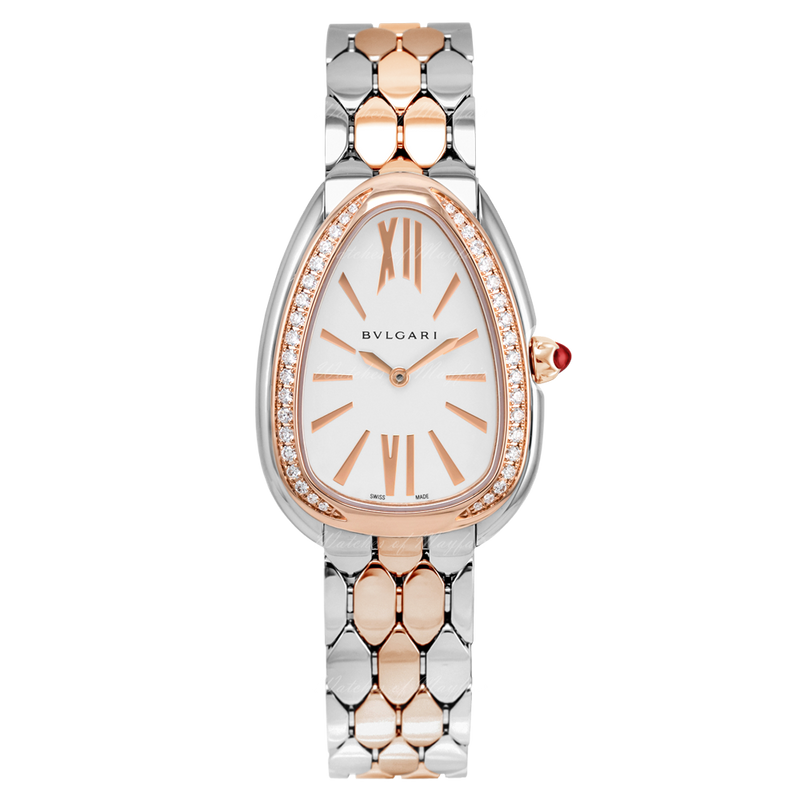Bvlgari Serpenti Seduttori Diamonds Silver Dial Two Tone Steel Strap Watch for Women - SERPENTI103274