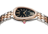 Bvlgari Serpenti Seduttori Diamonds Black Dial Two Tone Steel Strap Watch for Women - SERPENTI103450