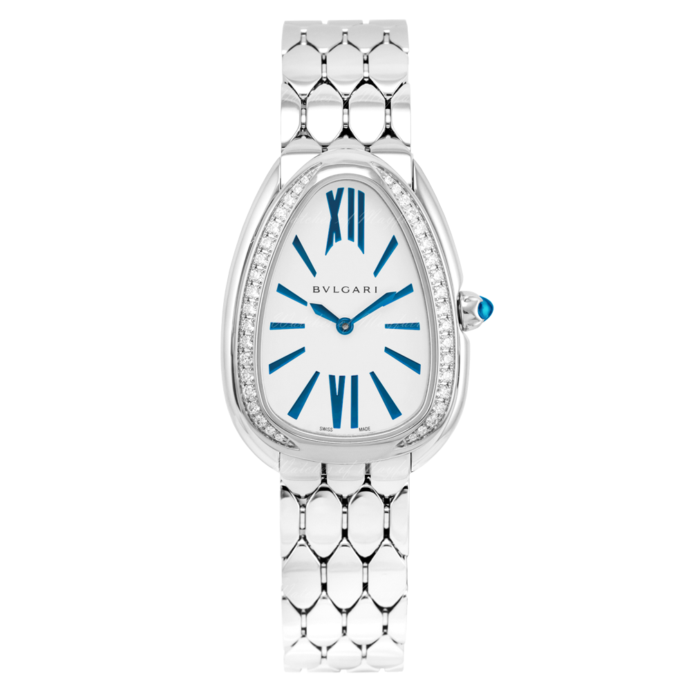 Bvlgari Serpenti Seduttori Diamonds White Gold Dial White Gold Steel Strap Watch for Women - SERPENTI103148