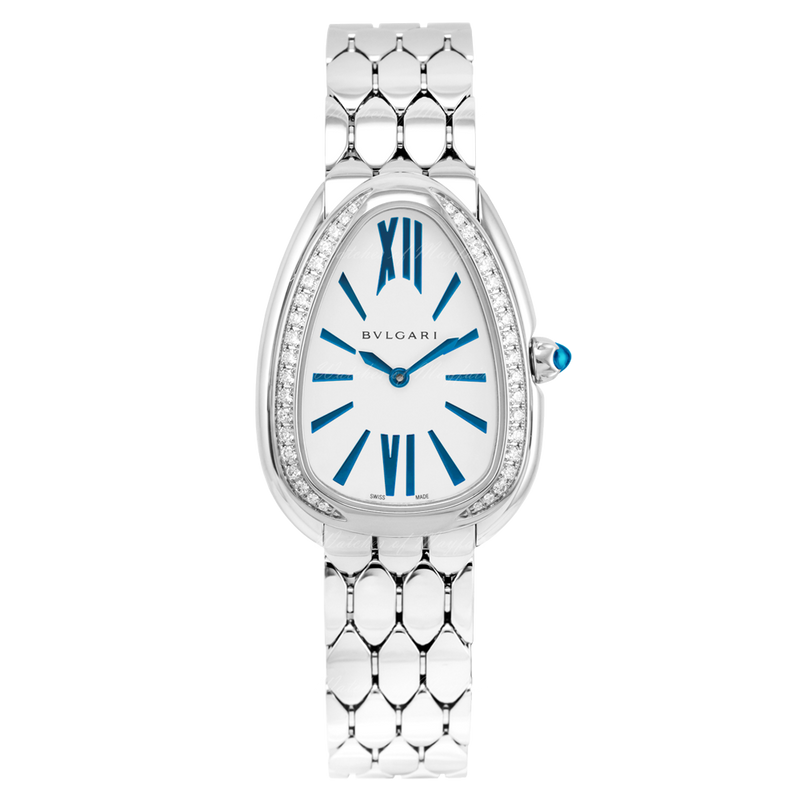 Bvlgari Serpenti Seduttori Diamonds White Gold Dial White Gold Steel Strap Watch for Women - SERPENTI103148