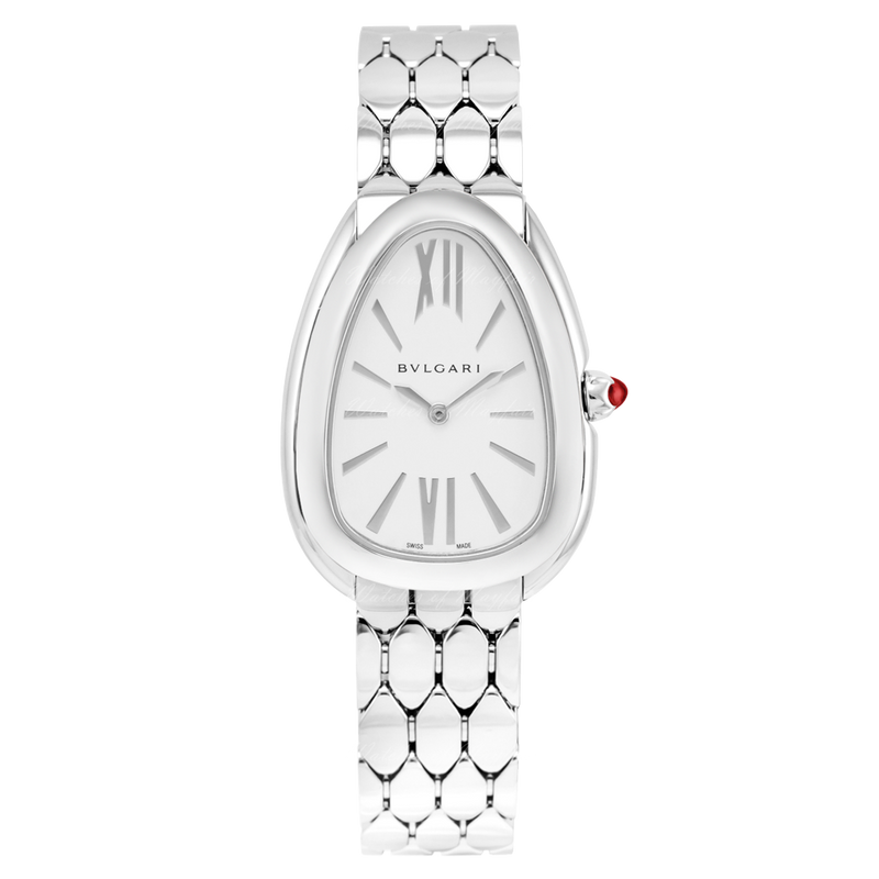 Bvlgari Serpenti Seduttori Quartz White Dial Silver Steel Strap Watch for Women - SERPENTI103141