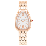 Bvlgari Serpenti Seduttori Diamonds Silver Dial Rose Gold Steel Strap Watch for Women - SERPENTI103146