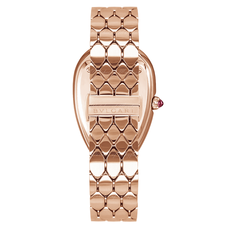 Bvlgari Serpenti Seduttori Diamonds Green Dial Rose Gold Steel Strap Watch for Women - SERPENTI103273
