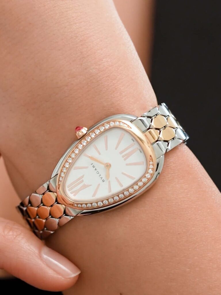 Bvlgari Serpenti Seduttori Diamonds Silver Dial Two Tone Steel Strap Watch for Women - SERPENTI103274