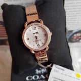 Coach Delancey White Dial Rose Gold Steel Strap Watch for Women - 14502355 Buy Now By Coach