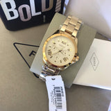 Fossil Cecile Multifunction Champagne Dial Gold Steel Strap Watch for Women - AM4510 Buy Now By Fossil