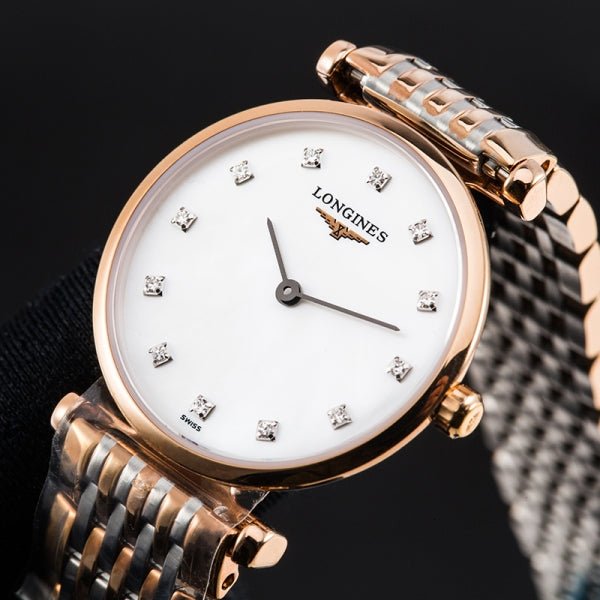 Shop Longines La Grande Classique De Longines Diamonds Mother of Pearl Dial Two Tone Mesh Bracelet Watch for Women - L4.209.1.97.7 in USA