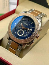 Fossil Machine Blue Dial Two Tone Steel Strap Watch for Men - FS5037 Buy Now By Fossil