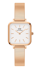 Daniel Wellington Quadro Studio White Dial Rose Gold Mesh Strap Watch For Women - DW00100517 Buy Now By Daniel Wellington