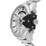 Diesel Mega Chief Chronograph Silver Dial Silver Steel Strap Watch For Men - DZ4501 Buy Now By Diesel