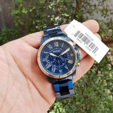 Fossil Grant Chronograph Blue Dial Blue Steel Strap Watch for Men - FS5230 Buy Now By Fossil