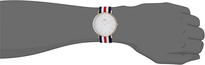 Shop Daniel Wellington Classic Canterbury White Dial Two Tone Nylon Strap Watch For Men - DW00100002 in USA