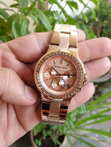 Michael Kors Dylan Rose Gold Rose Gold Steel Strap Watch for Women - MK5586 Buy Now By Michael Kors