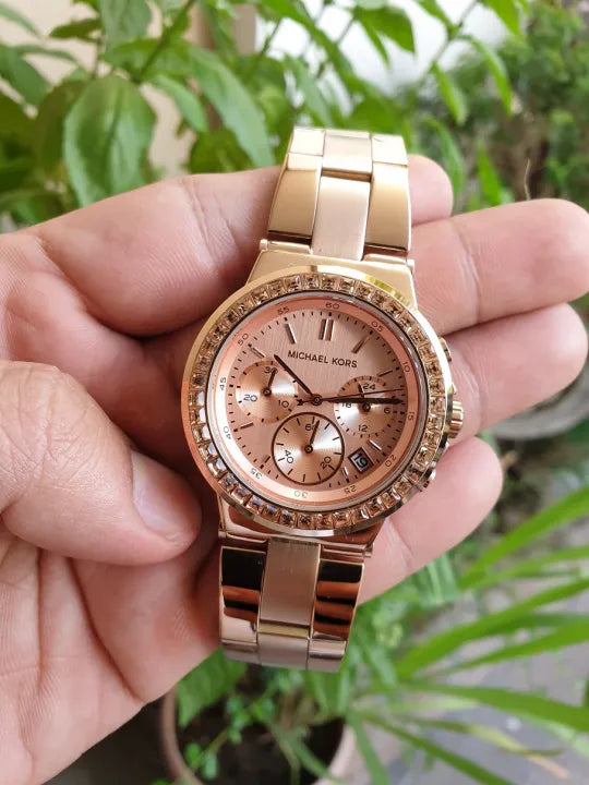 Michael Kors Dylan Rose Gold Rose Gold Steel Strap Watch for Women - MK5586 Buy Now By Michael Kors