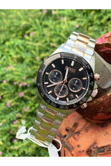 Hugo Boss Here Chronograph Black Dial Two Tone Steel Strap Watch for Men - 1513757 Buy Now By Hugo Boss